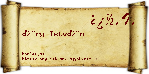 Őry István névjegykártya